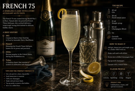 French 75: коктейль із джином та ігристим вином