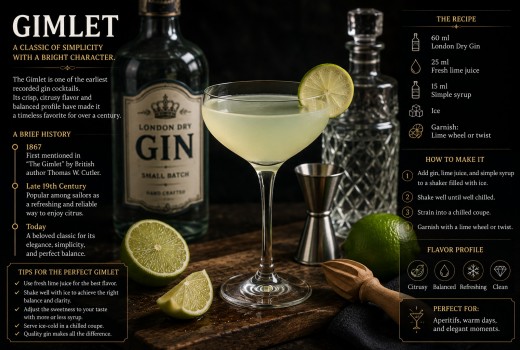 Gimlet: класичний коктейль із джином та лаймом
