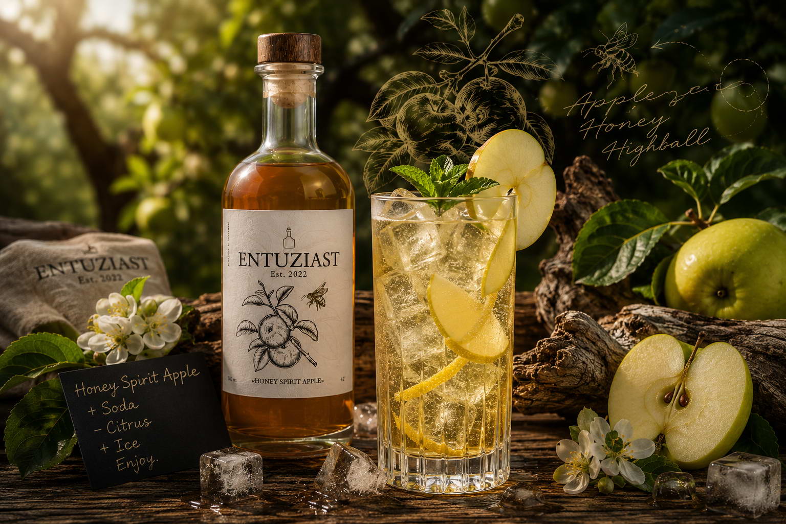 Apple Honey Highball — легкий коктейль із Honey Spirit Apple