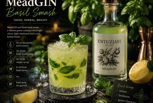 MeadGIN Basil Smash — авторський коктейль із базиліком і лимоном