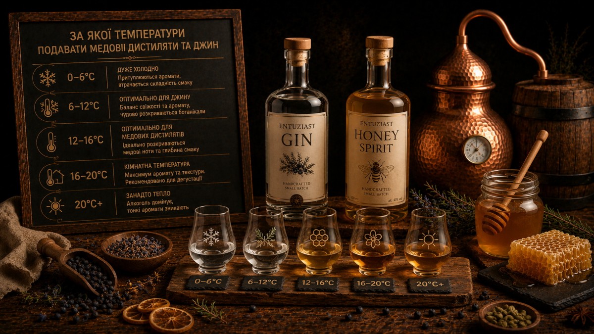 At what temperature to serve honey spirits and gin